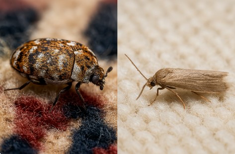 تفاوت بید لباس و سوسک فرش